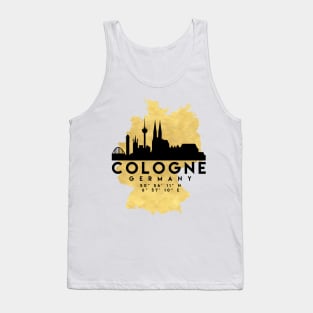 Cologne Germany Skyline Map Art Tank Top